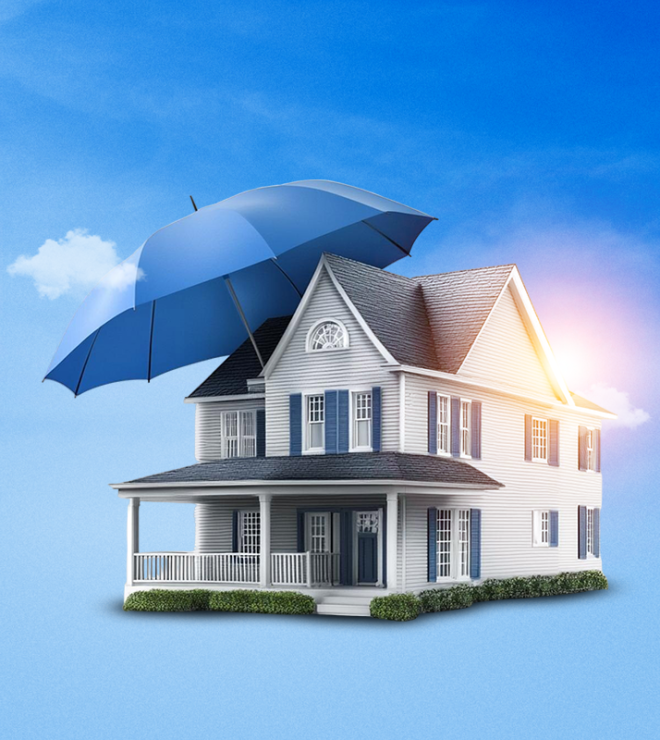House protected under an umbrella - Householders Insurance